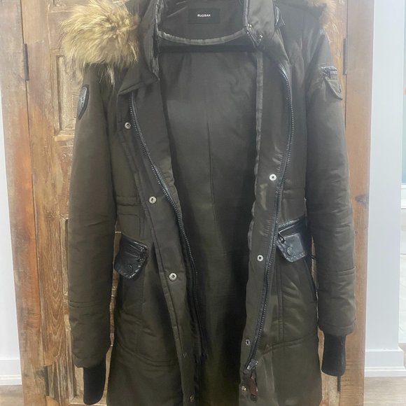 Rudsak Women's Brown Down Parka with Removable Fur - Picture 1 of 10